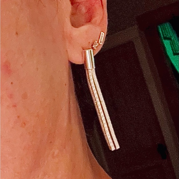 Vintage Sterling Silver Long Tassel Dangle Earrings. Simple and stunning. - Picture 6 of 6